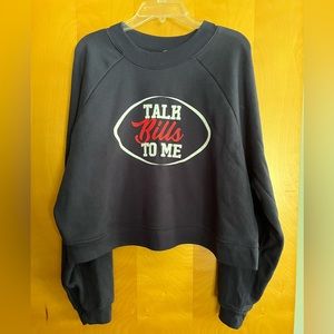 “Talk Bills To Me” Long Sleeve Crop Top